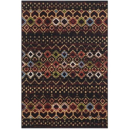 Safavieh Amsterdam Power Loomed Rectangle RugBlack & Multi Color 10 x 14 ft. AMS108P-10